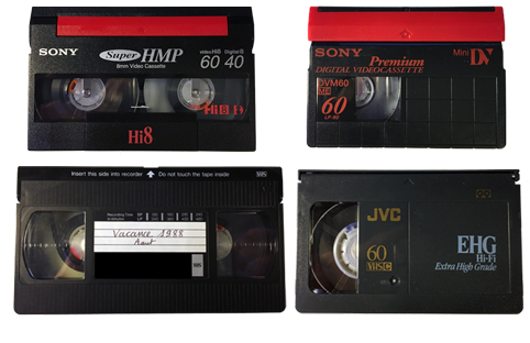 quelques formats de cassettes video